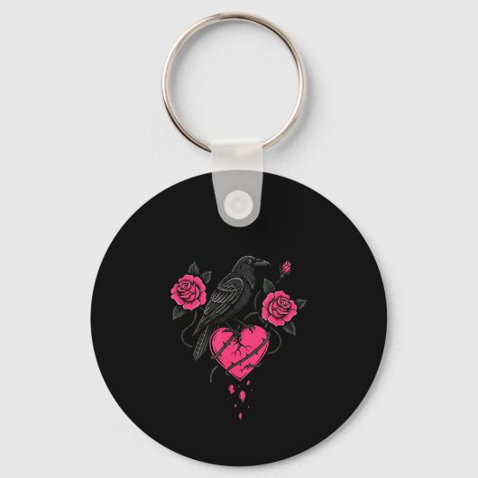 Porte-clés F Caw F Crow Anti Valentine's Day Dark Gothic Brok (Recto)