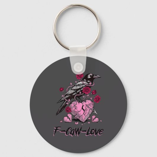 Porte-clés F Caw F Crow Anti Valentine's Day Dark Gothic Brok (Recto)