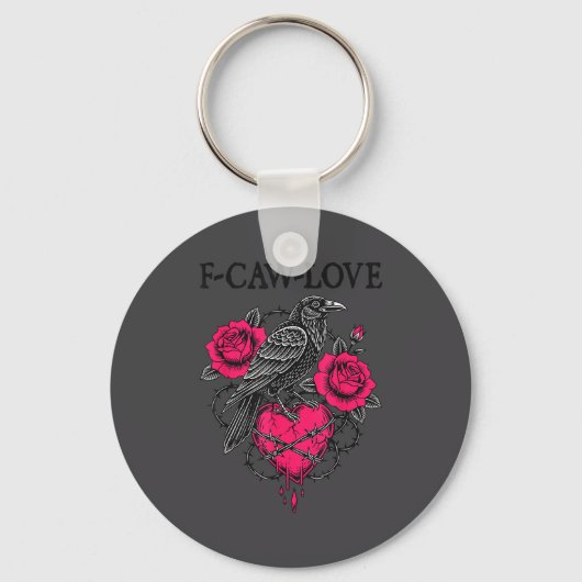 Porte-clés F Caw F Crow Anti Valentine's Day Dark Gothic Brok (Recto)