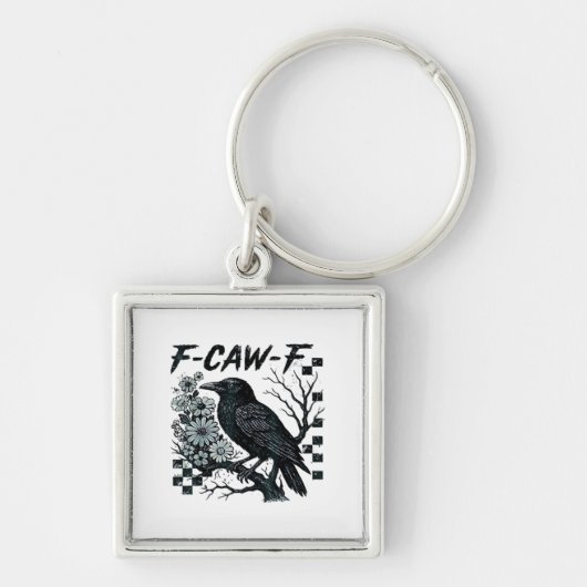 Porte-clés F-Caw-F Crow Bird Retro Classic (Devant)