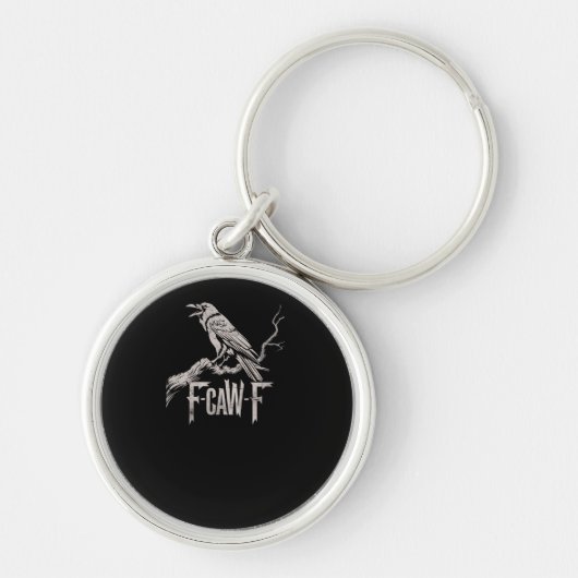 Porte-clés F-Caw-F Crow Pun Funny Bird Cawing Grunge Back Tri (Devant)