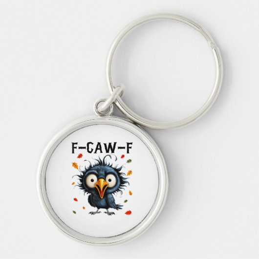 Porte-clés F-Caw-F Crow Pun Funny Bird Cawing Grunge Hallowee (Devant)