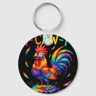 Porte-clés F-caw-f drôle de poulet tie dye choqué humour coq