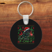 Porte-clés F-caw-f Funny Black Bird Humor Christmas Ugly Swea (Recto)