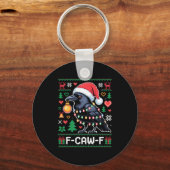 Porte-clés F-caw-f Funny Black Bird Humor Christmas Ugly Swea (Recto)
