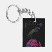 Porte-clés F-Caw-F Funny Black Crow Bird (Devant gauche)