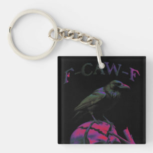 Porte-clés F-Caw-F Funny Black Crow Bird