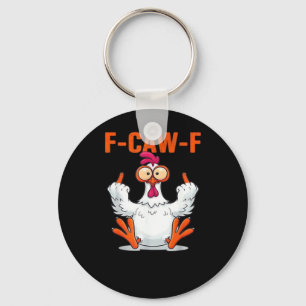 Porte-clés F-Caw-F Funny Chicken Classique Minimaliste Propre