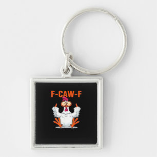 Porte-clés F-Caw-F Funny Chicken Classique Minimaliste Propre