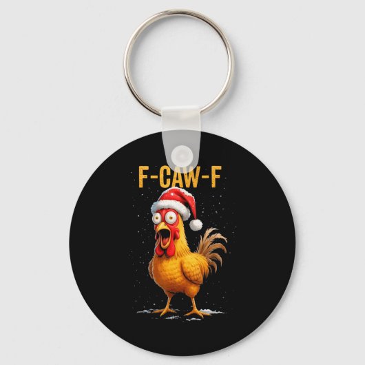 Porte-clés F-caw-f Funny Chicken Humor Meme Christmas Men Wom (Recto)