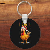 Porte-clés F-caw-f Funny Chicken Humor Meme Christmas Men Wom (Recto)