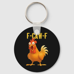 Porte-clés F Caw F Mème de poulet drôle Style moderne tendanc