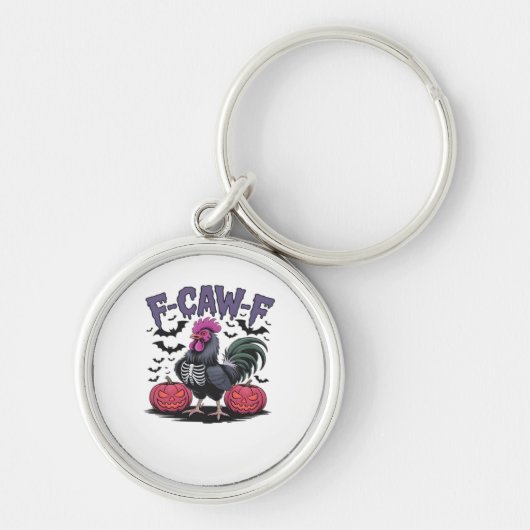 Porte-clés F-Caw-F Poulet Drôle Classique Graphique Rétro (Devant)
