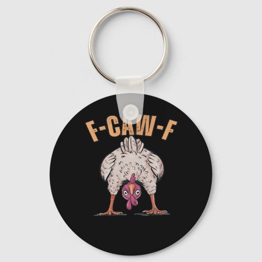 Porte-clés F Caw F Poulet Drôle Classique Style Rétro Cool (Recto)