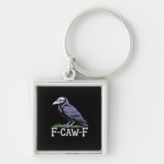 Porte-clés F-Caw-F Texte d'os Crâne Corbeau - Humour Gothique