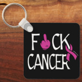 Porte-clés F#CK CANCER...Cancer du sein (Recto)