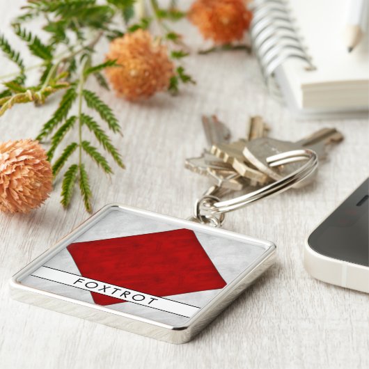 Porte-clés F Signal Nautique Foxtrot + Votre Nom (Côté)