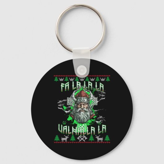 Porte-clés Fa La 8 Valhalla Santa Hat Viking Crâne Noël (Recto)