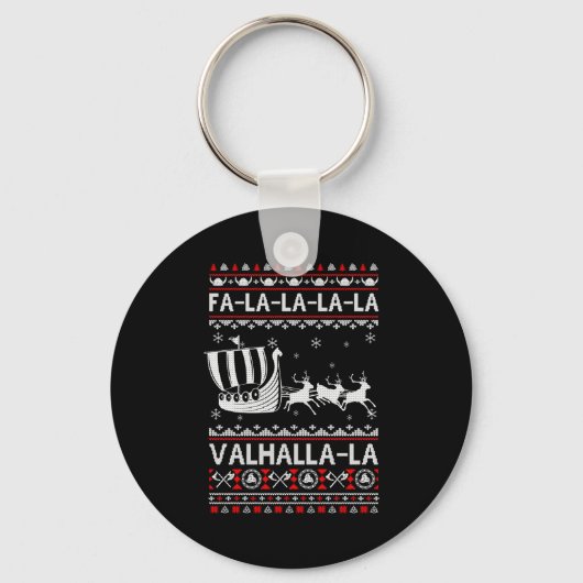 Porte-clés Fa La La Valhalla Viking Ship Christmas Xmas Ugly  (Recto)