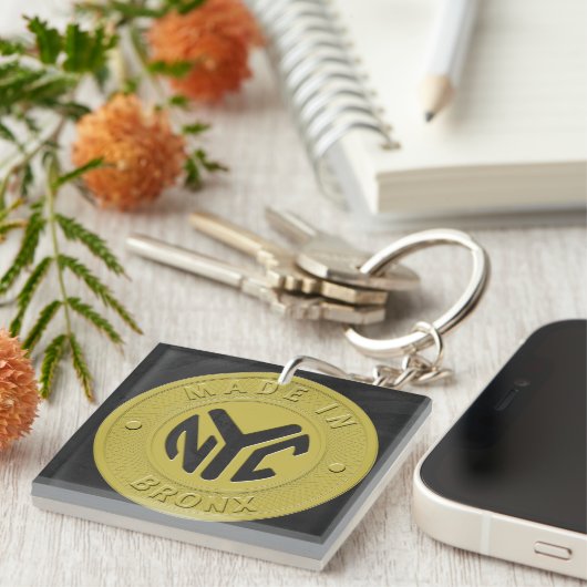 Porte-clés Fabriqué À New York Bronx (Devant Droit)