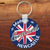 Porte-clés Fabriqué à Newcastle Angleterre Union Jack Drapeau (Recto)