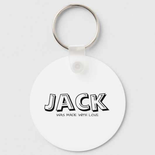 Porte-clés Fabriqué blanc amour (Recto)