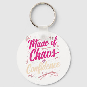 Porte-clés Fabriqué de Chaos et de Confiance Rose Sassy