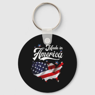 Porte-clés Fabriqué En Amérique - Drapeau Américain Patriotiq