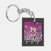 Porte-clés Fabuleux Cinquante Pink Gradient Cerry Bow Anniver (Devant gauche)