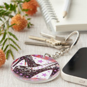 Porte-clés Fabuleux flamboyant rose violet hauts talons étoil (Devant droit)