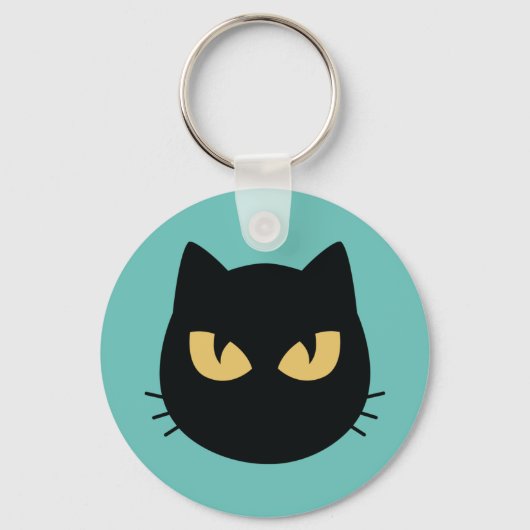 Porte-clés Face de chat noir (Recto)