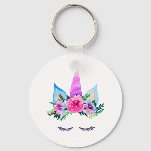 Porte-clés Face de licorne magique mignonne (Recto)