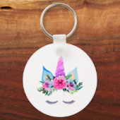 Porte-clés Face de licorne magique mignonne (Recto)