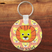 Porte-clés Face de lion mignonne sur tout le Motif d'impressi (Recto)