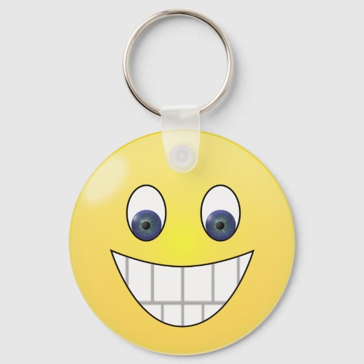 Porte-clés Face de sourire aux yeux bleus (Recto)