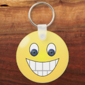 Porte-clés Face de sourire aux yeux bleus (Recto)