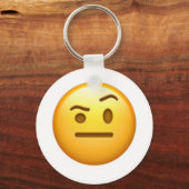 Porte-clés Face With One Eyebrow Raised - Emoji (Recto)