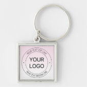 Porte-clés Facile Logo Remplacement & Editable Texte Rose Omb (Devant)