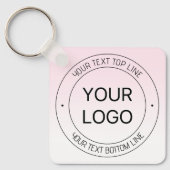 Porte-clés Facile Logo Remplacement & Editable Texte Rose Omb (Recto)