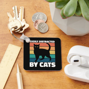 Porte-clés Facilement Distrait Par Chats Cute Kitten Chat Pro