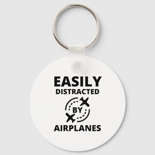 Porte-clés Facilement distrait par les avions amusant pilote (Recto)