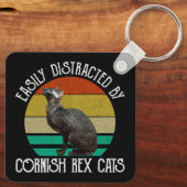 Porte-clés Facilement Distrait Par Les Chats Cornish Rex (Verso)