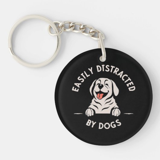 Porte-clés Facilement distrait par les chiens (Devant)