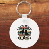 Porte-clés Facilement distrait par les chiens Design silhouet (Recto)