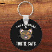 Porte-clés Facilement Distrait Par Tortie Cats (Recto)