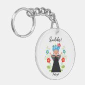 Porte-clés Fado chanteuse avec caravelle portugaise (Devant gauche)