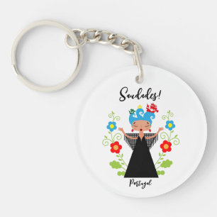 Porte-clés Fado chanteuse avec caravelle portugaise