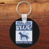 Porte-clés Faire de la mine bleu (Recto)