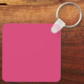 Porte-clés Faire-part de naissance de Bébé Fille rose moderne (Verso)