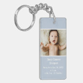 Porte-clés Faire-part de naissance photo personnalisé de nouv (Devant gauche)